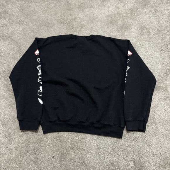 Omocat Omori Sweatshirt Mens Size Small Black Pullover Crewneck Long Sleeve - Picture 6 of 6